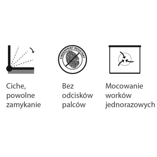 Cechy kosza z pokrywa wolnoopadajaca 